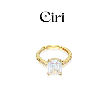 Emerald Cut Fancy Square Diamond Gold Ring