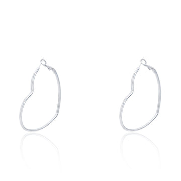 Large hoop earrings with heart shapes