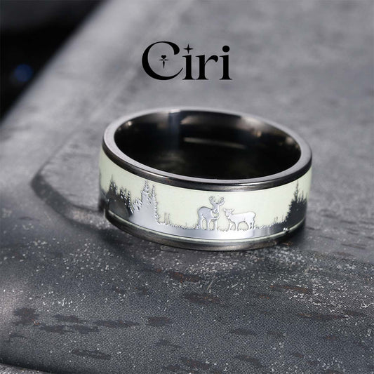 Elk Luminescent Titanium Ring