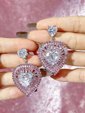 Ice crystal love earrings