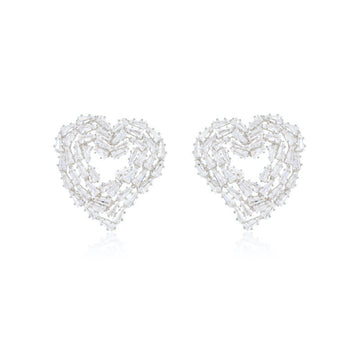 Mirror Square Diamond Love Earrings