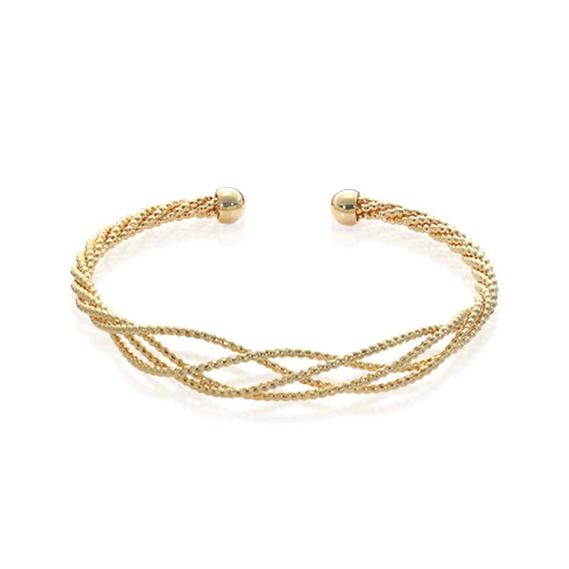 Twisted Braid Styling Gold Bangle