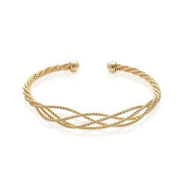 Twisted Braid Styling Gold Bangle