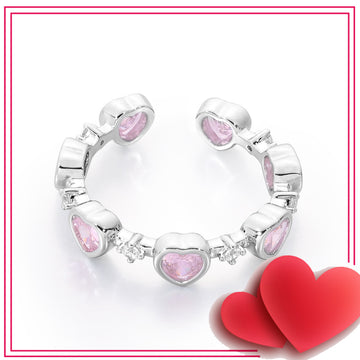 Love in Wonderland Pink Heart Chain Ring